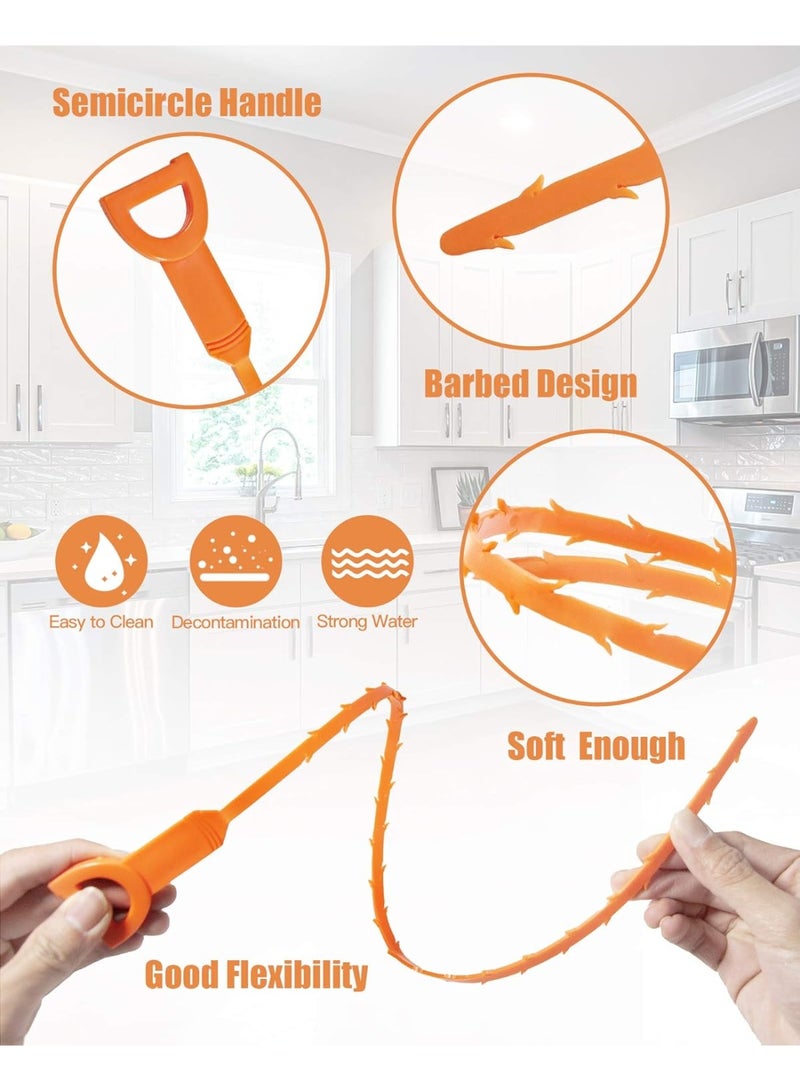 35.5inch Drain Clog Remover, 25inch Drain Snake Hair Remover, Hair Catcher Drain Auger Cleaner Tool Set for Toilet, Kitchen Sink, Bathroom Tub, Sewer, 7 Pack - Image 5